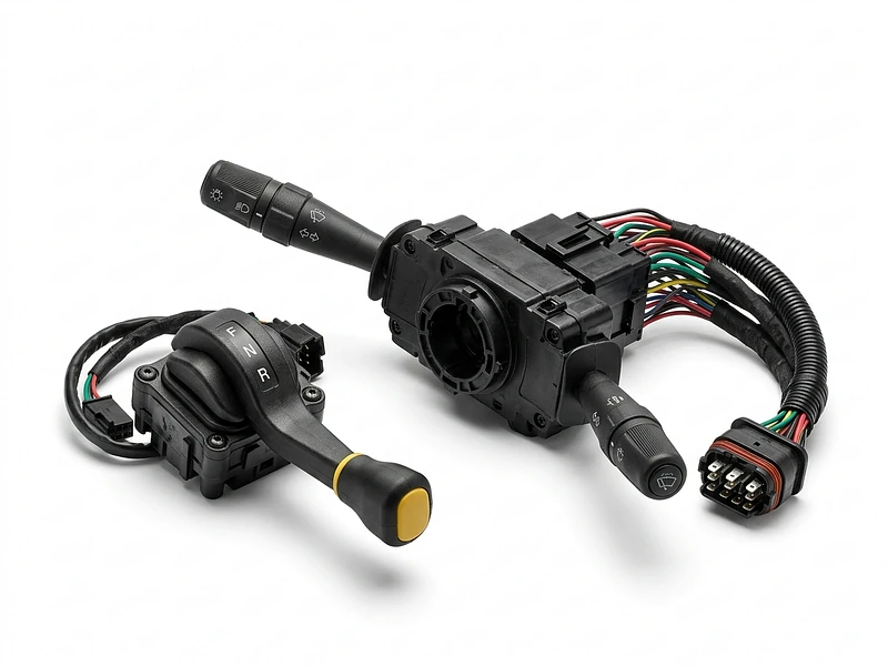 JCB steering column switches — forward-reverse shuttle switch and indicator lever assembly